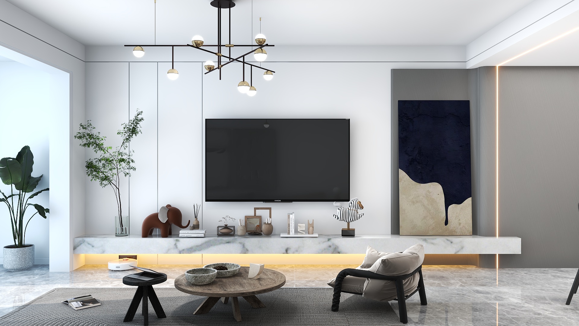 梵间老郭-117平现代简约[材质穿插]-装修设计方案