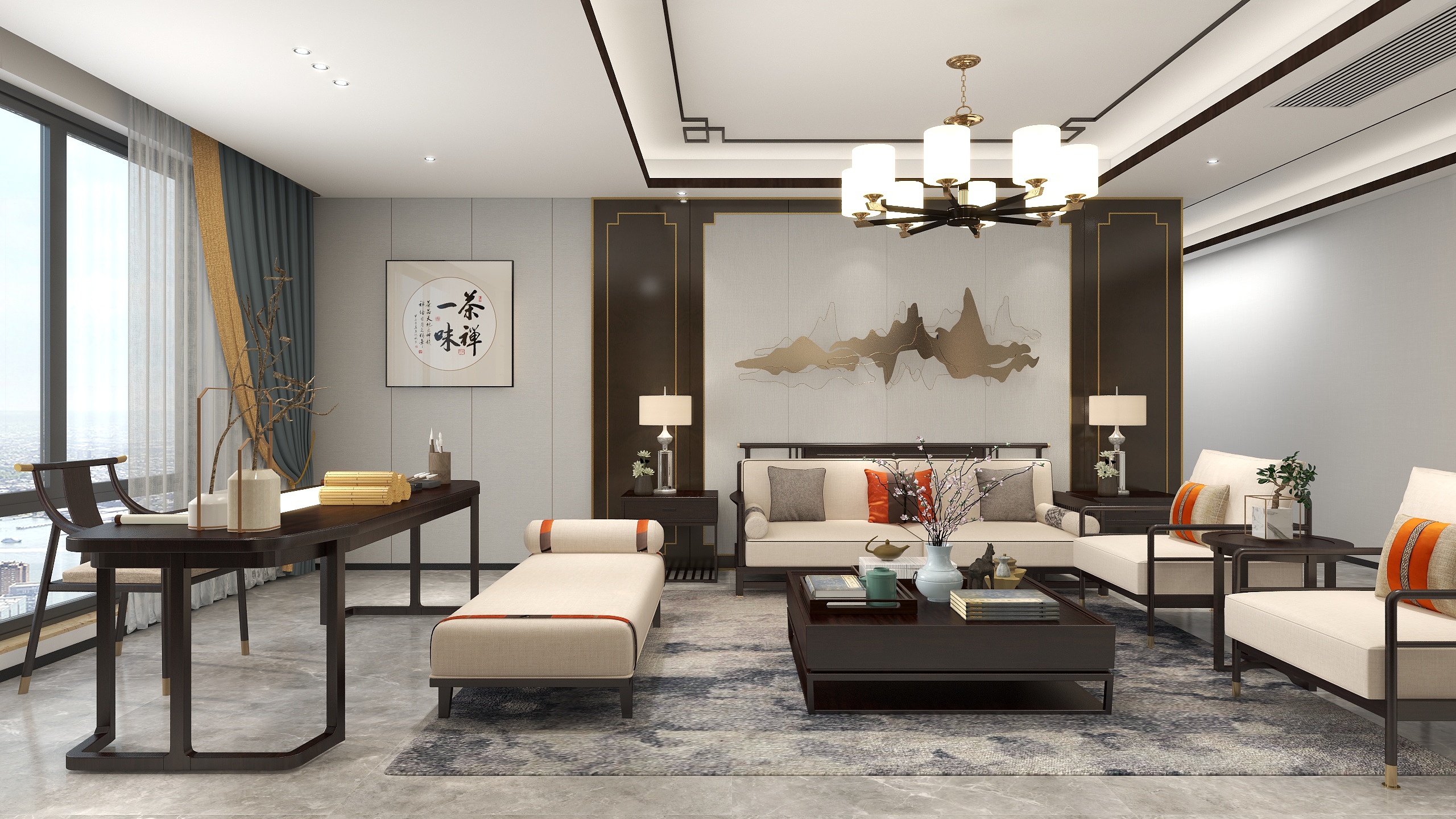 穹极艺术-云峰雅郡别墅一楼-装修设计方案