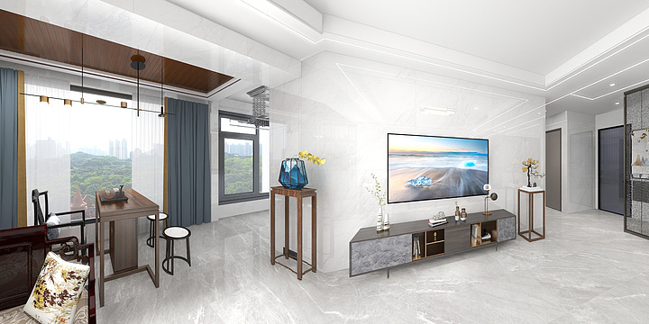 云梦设计工作室-金域中央户型效果图-装修设计方案