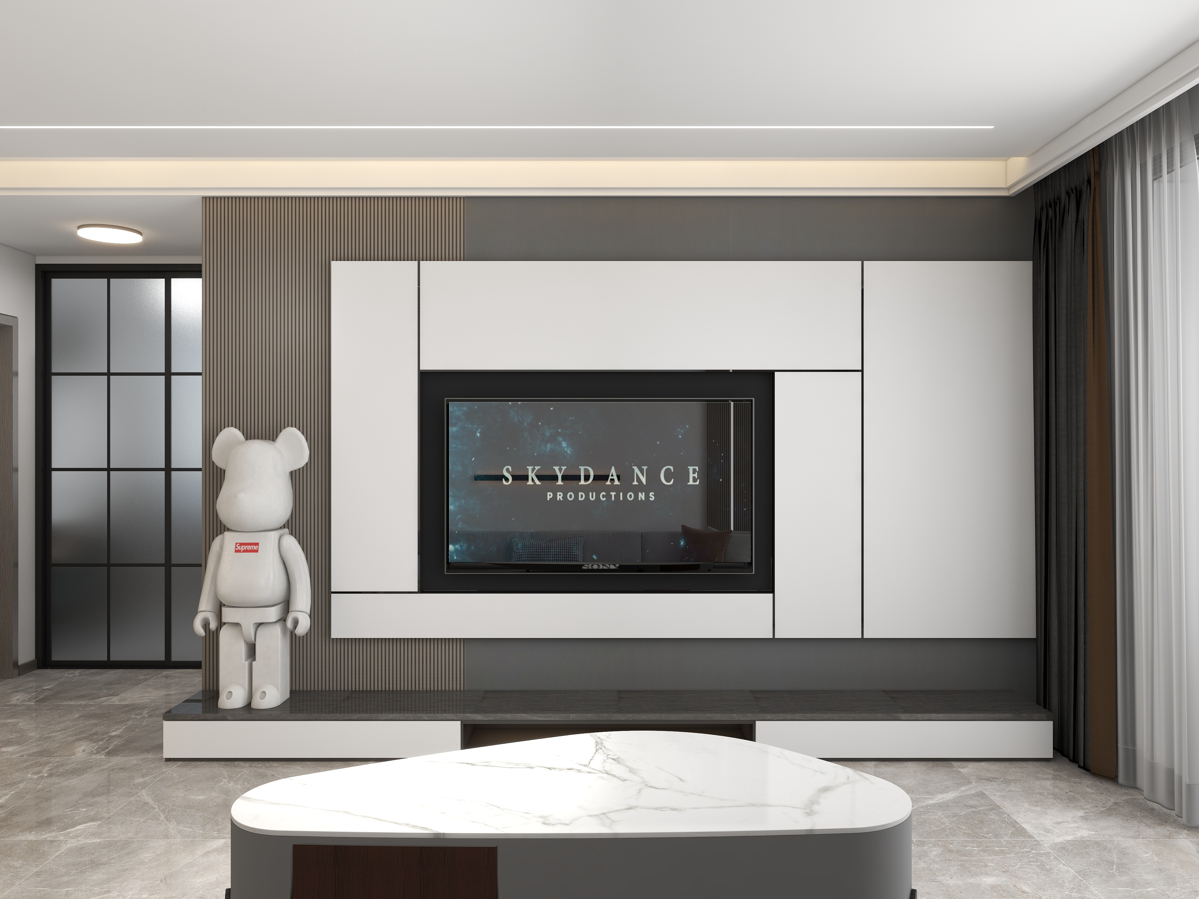 蛟河晟辉装饰设计工作室-68㎡2室装修效果图