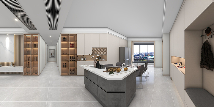 鸽子鸽子丶鸽-荣盛远见16-1-302（新中式客厅）-装修设计方案