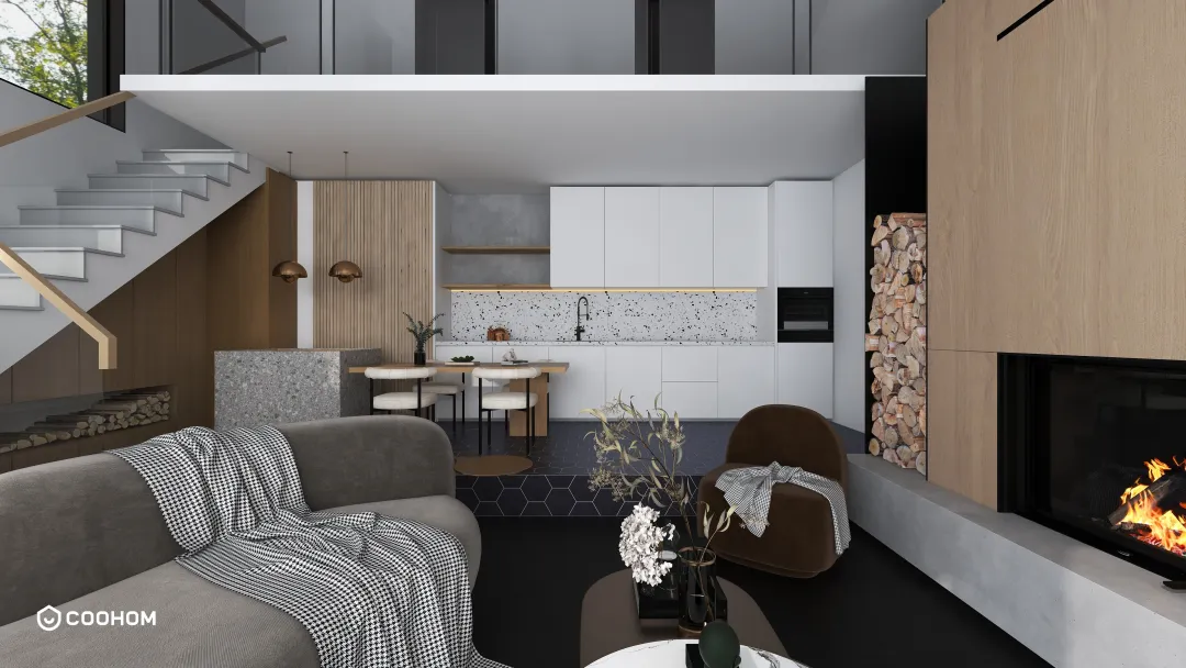 Enescu Daniela的装修设计方案:Living room&kitchen