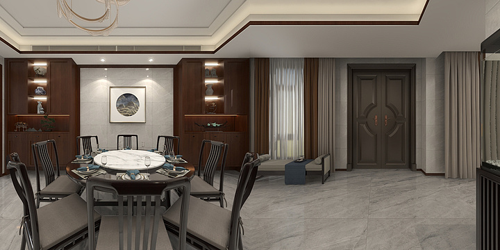 一叶设计机构-宝塔别墅新中式风格-装修设计方案