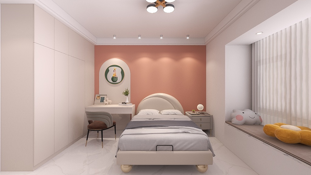 黄若员-奶油风三房设计-装修设计方案