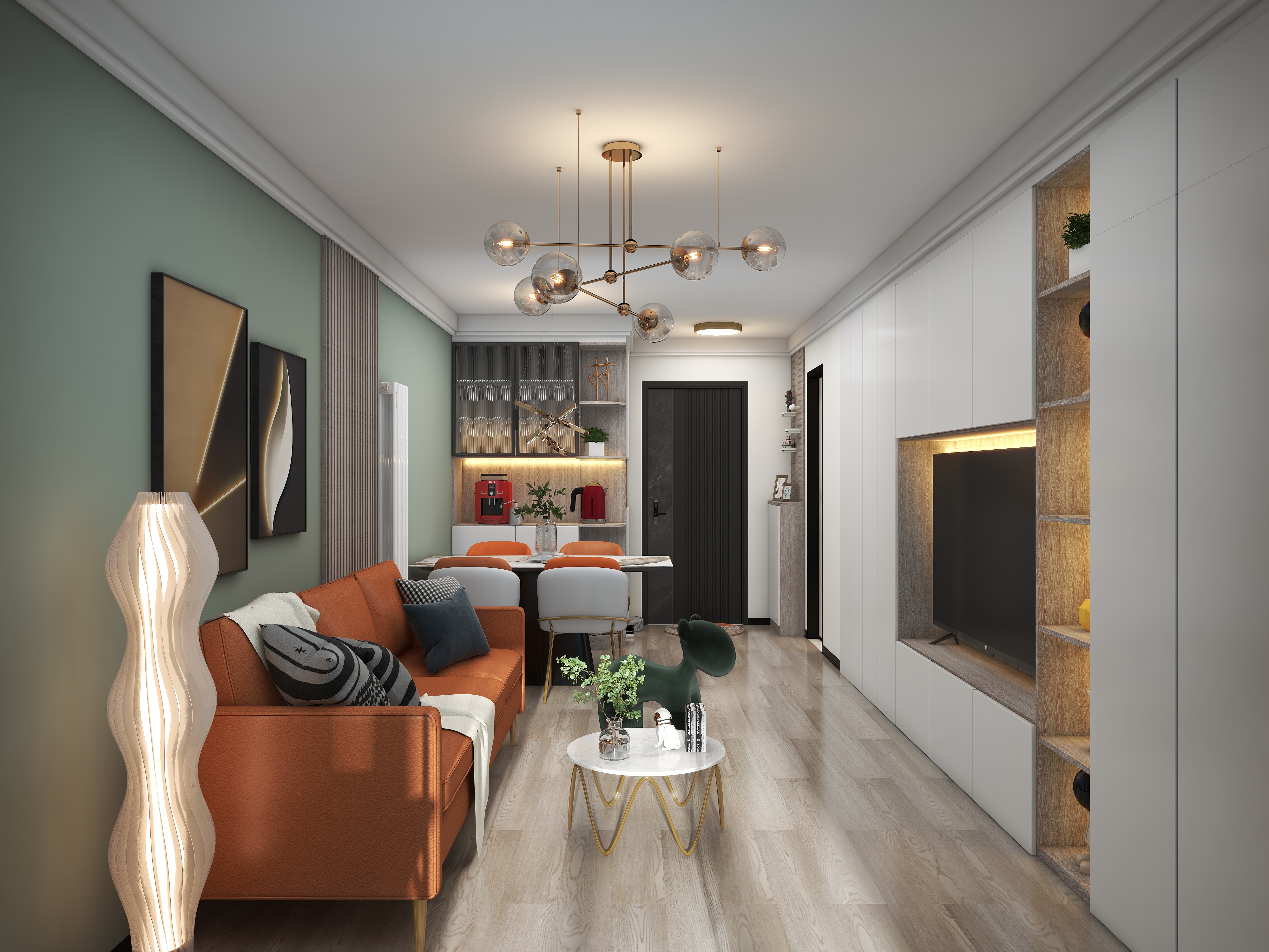 四月蚂蚁子弹飞-现代轻奢两室雅居-装修效果图