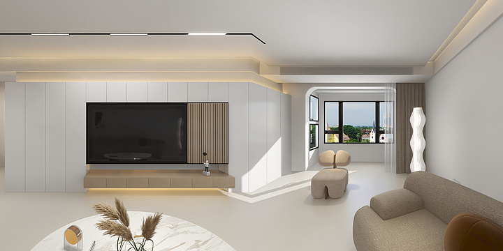 亿顺装修MissLI-中广·宜景湾130㎡2室-装修设计方案