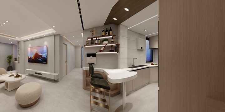 麟州设计师联盟01-东方新天地现代轻奶油侘寂风1477-装修设计方案