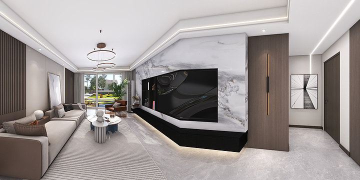 QX-Design-现代轻奢三居-装修设计方案