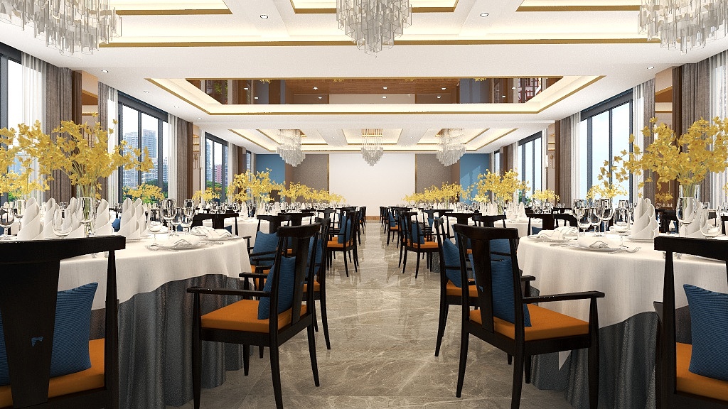 淅淅沥沥的雨-湖景名苑宴会厅-装修设计方案