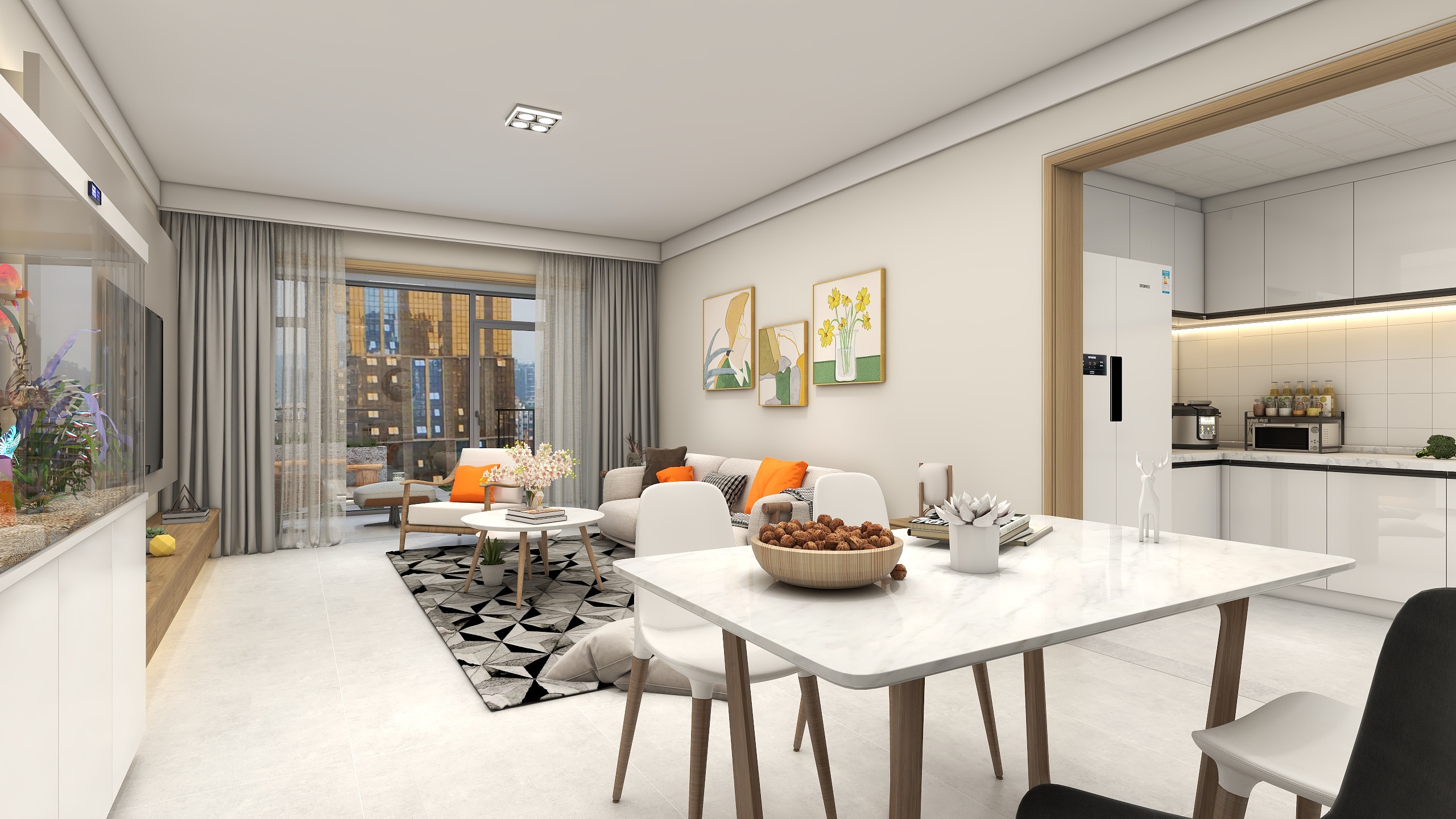 环宇0315-东西大院-18号楼114㎡3室装修效果图