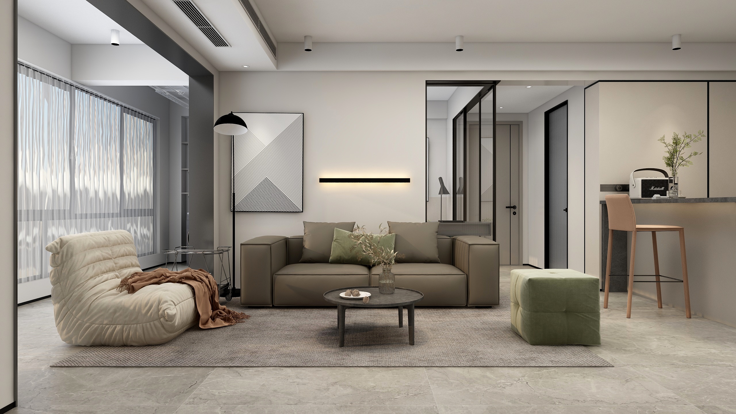 张煜强煜境设计-《新会》一106平米现代简约三房装修效果图