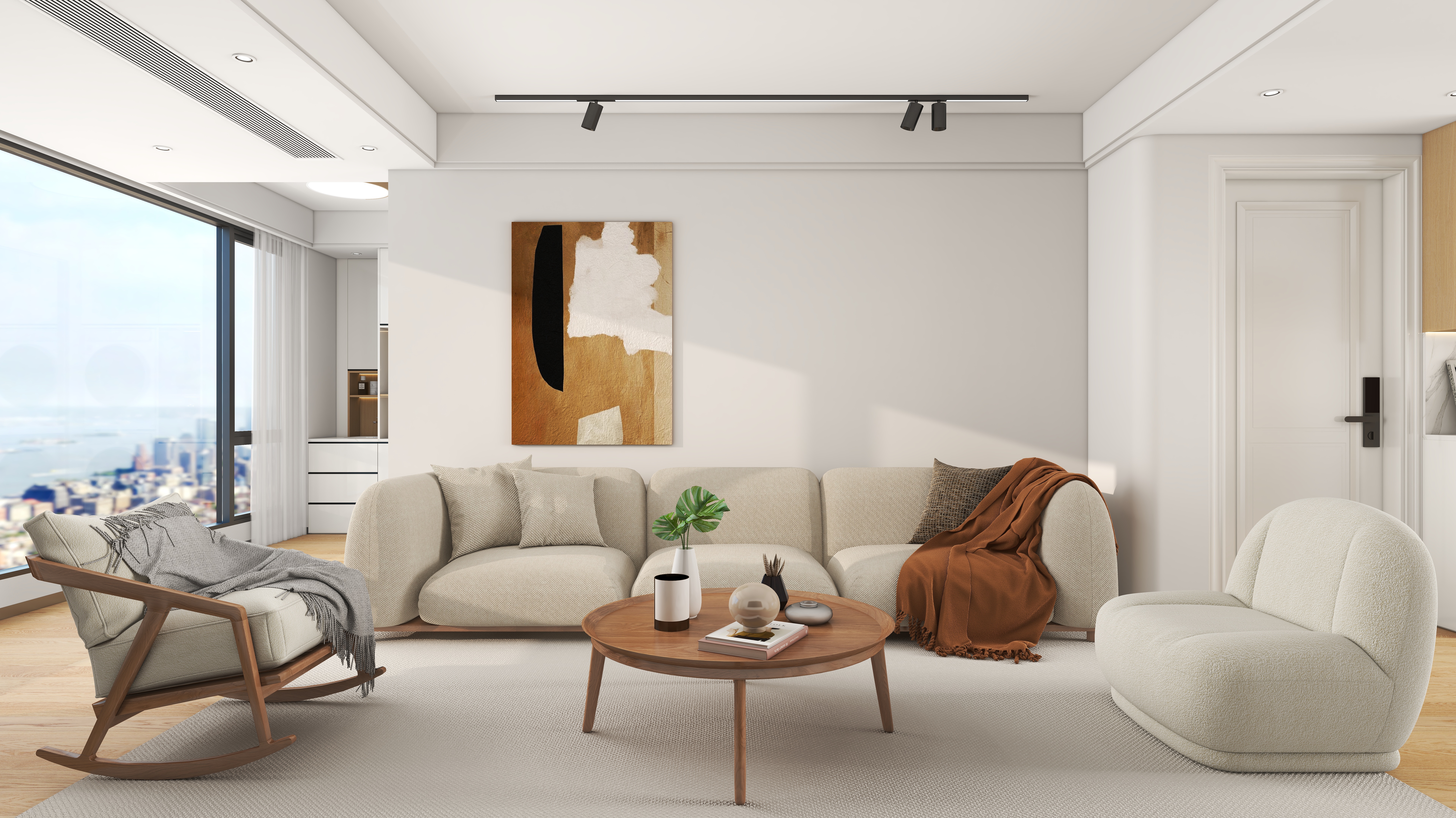 A独立设计丶董老师-96㎡三室两厅现代日式原木风-装修设计方案