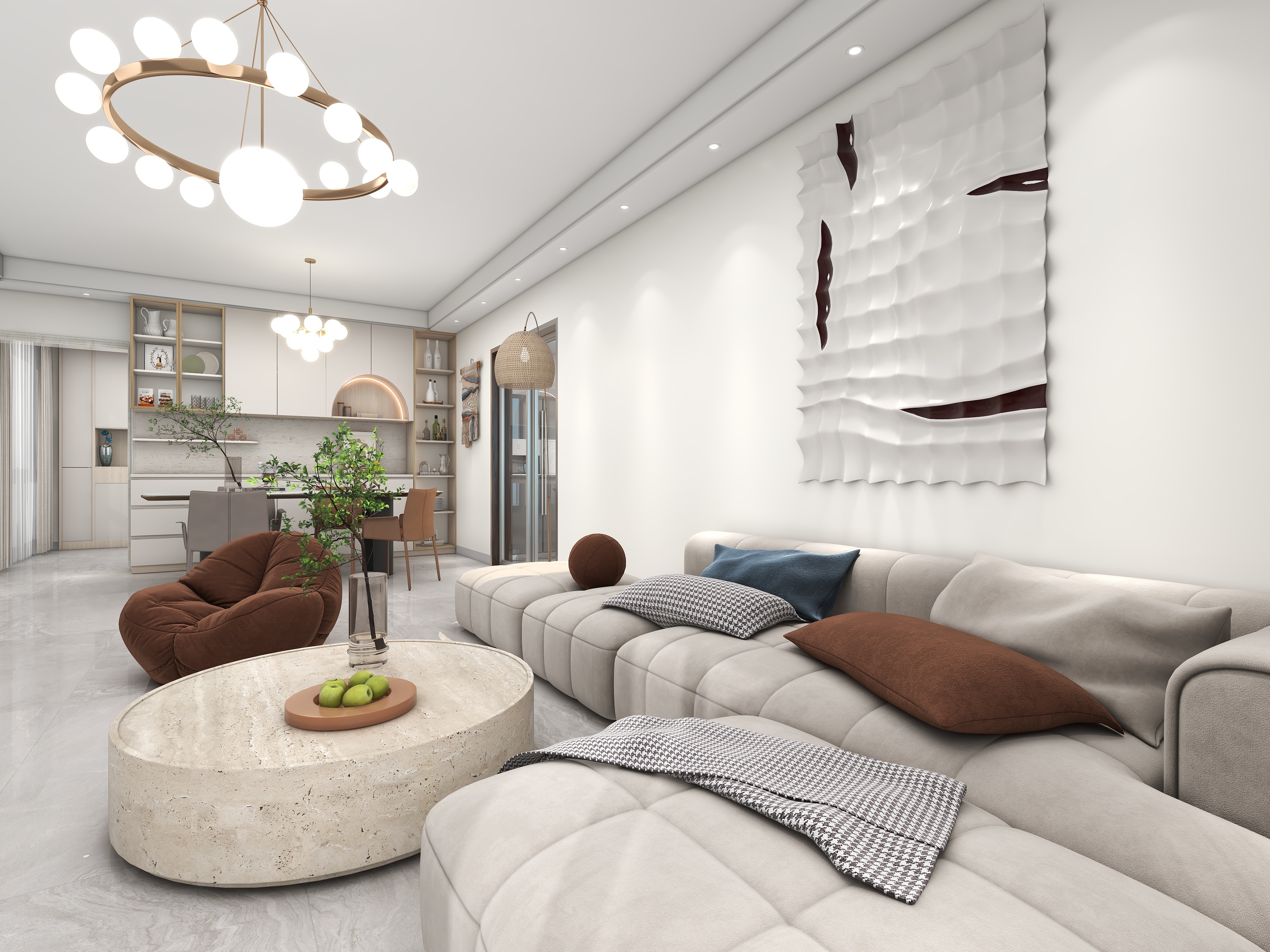 王翠丽-汇景城120m²三室两厅装修效果图