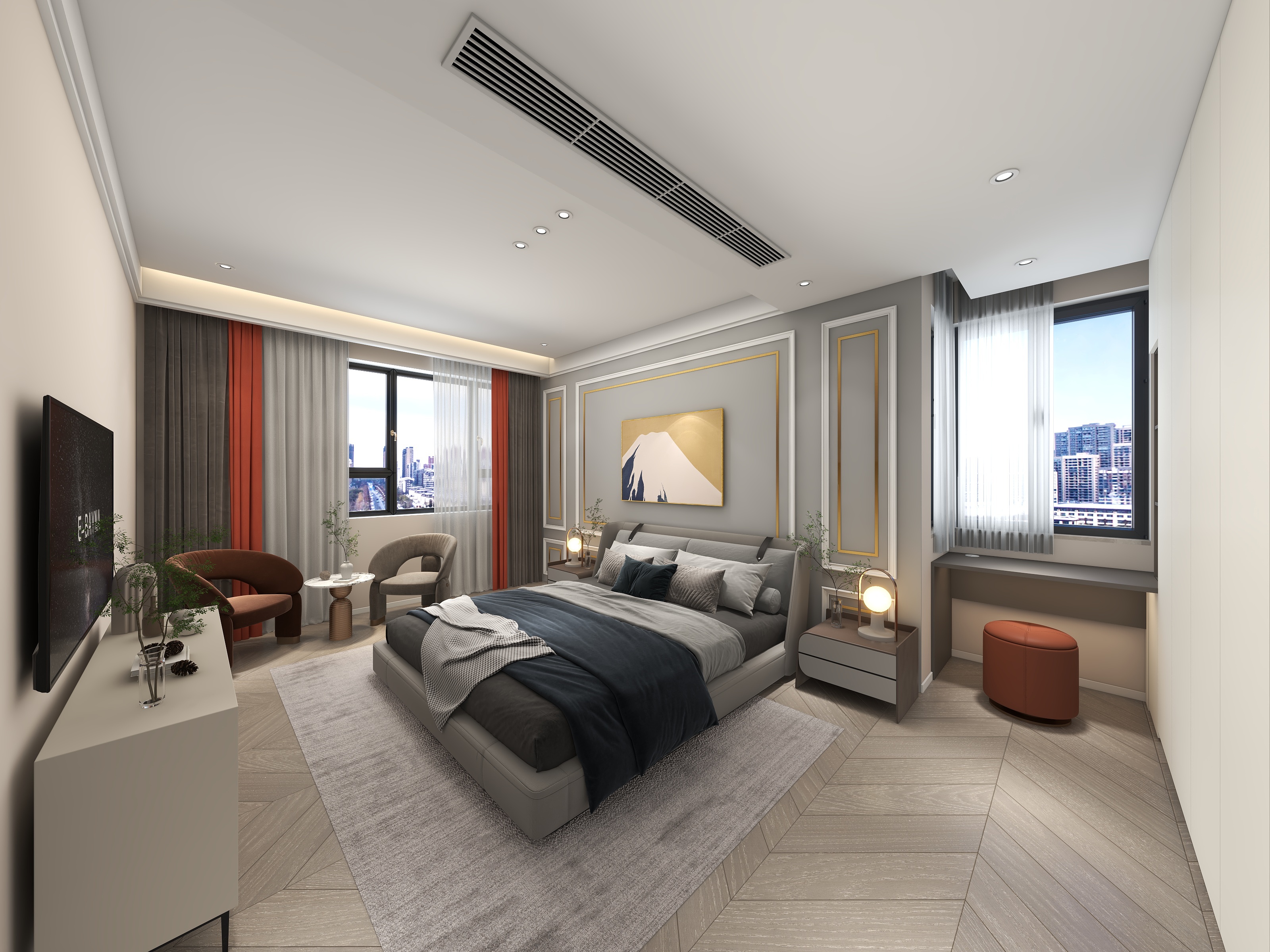 创作者张羽-凯旋门二期123㎡4室-装修设计方案