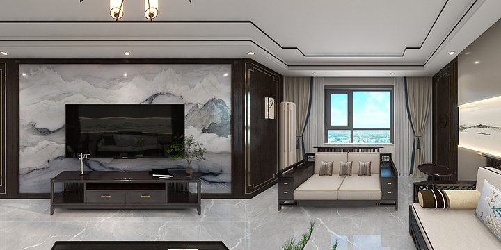 保定云澜装饰赵然-中信家园-三室新中式.-装修设计方案