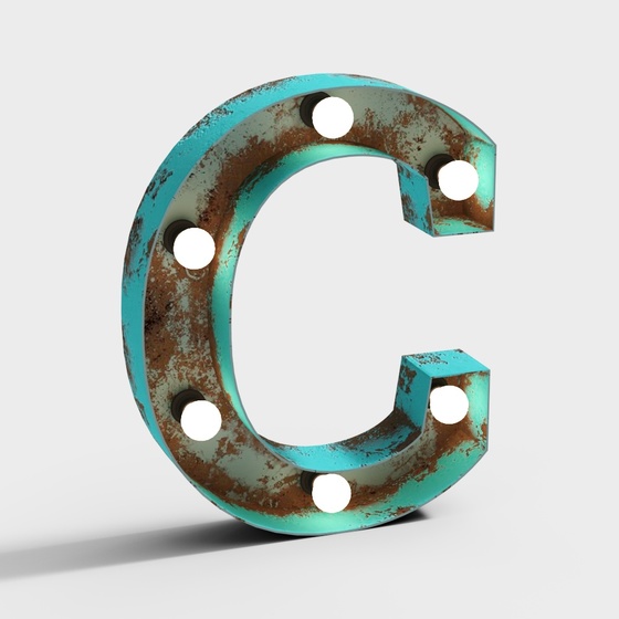 ~More Avant garde 3D Text,Table Decor,Others,Industrial style letter,Decorations,green