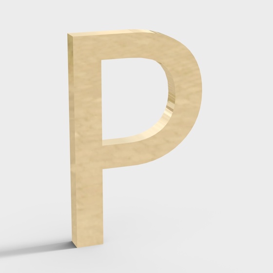 Text P 3D Model in Multiple Colors