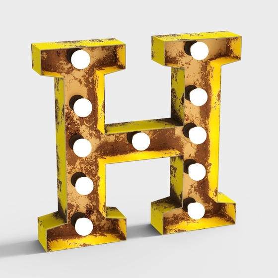 ~More Avant garde Decorations,3D Text,Others,Industrial style letter,Table Decor,golden