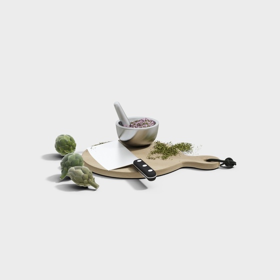 Black and Brown Kitchen Accessories 3D Model for Cooking Spaces