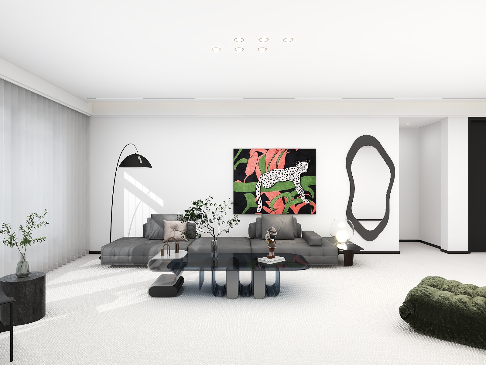 吴爽-极简风四室无主灯设计装修效果图