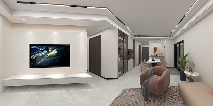 天行1990-酒城中心100酷家乐-装修设计方案