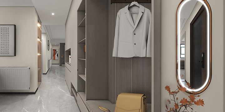 全案设计杨博-盛世江城130平大三房 客餐厅效果-装修设计方案