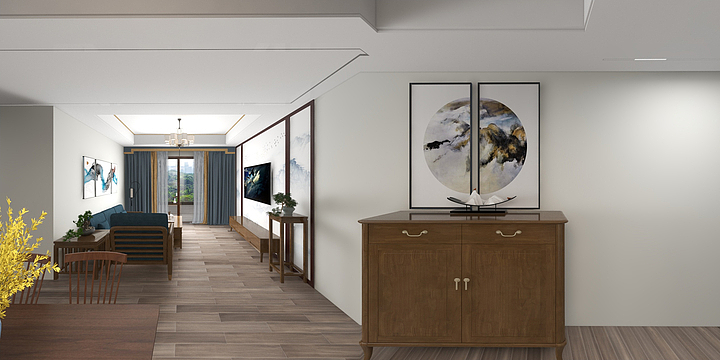 蚂蚁上树看日出-郑州佳源名门橙邦丽橙苑97㎡4号5号6号7号楼-A1-2-简约新中-装修设计方案