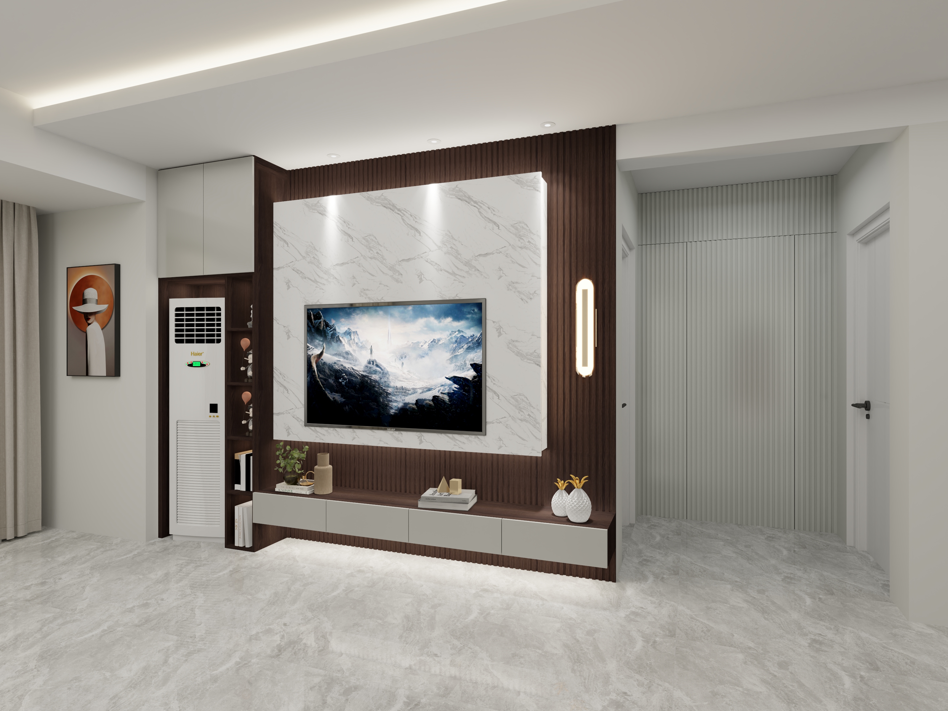 全屋定制设计师农文艺-电视柜 效果图-装修设计方案