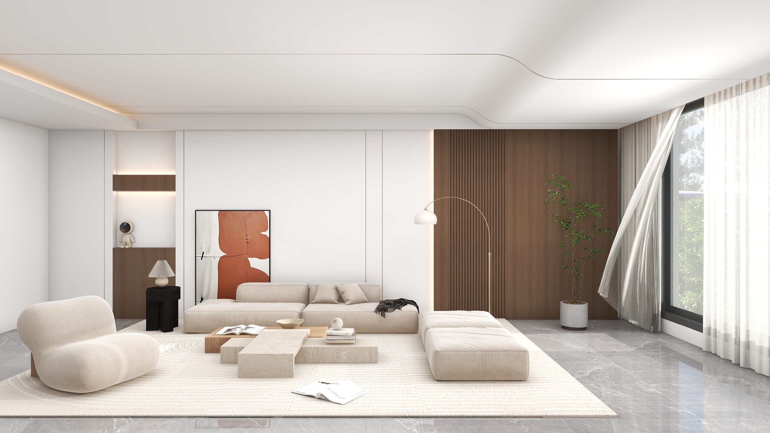 橘子橘设计-现代客厅背景墙-装修设计方案