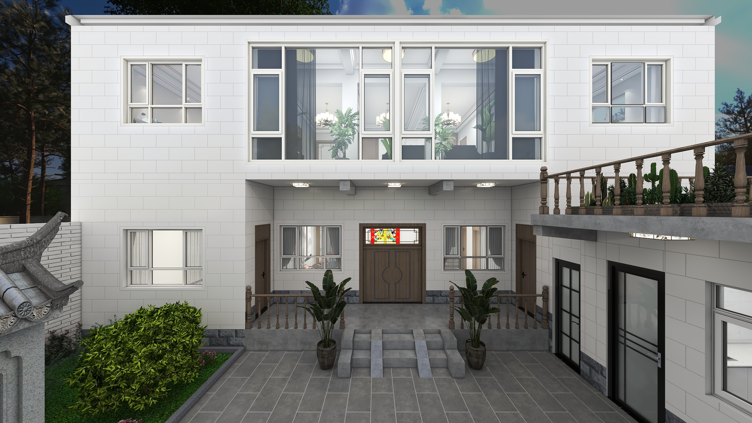 小張空间设计-新中式庭院-装修设计方案