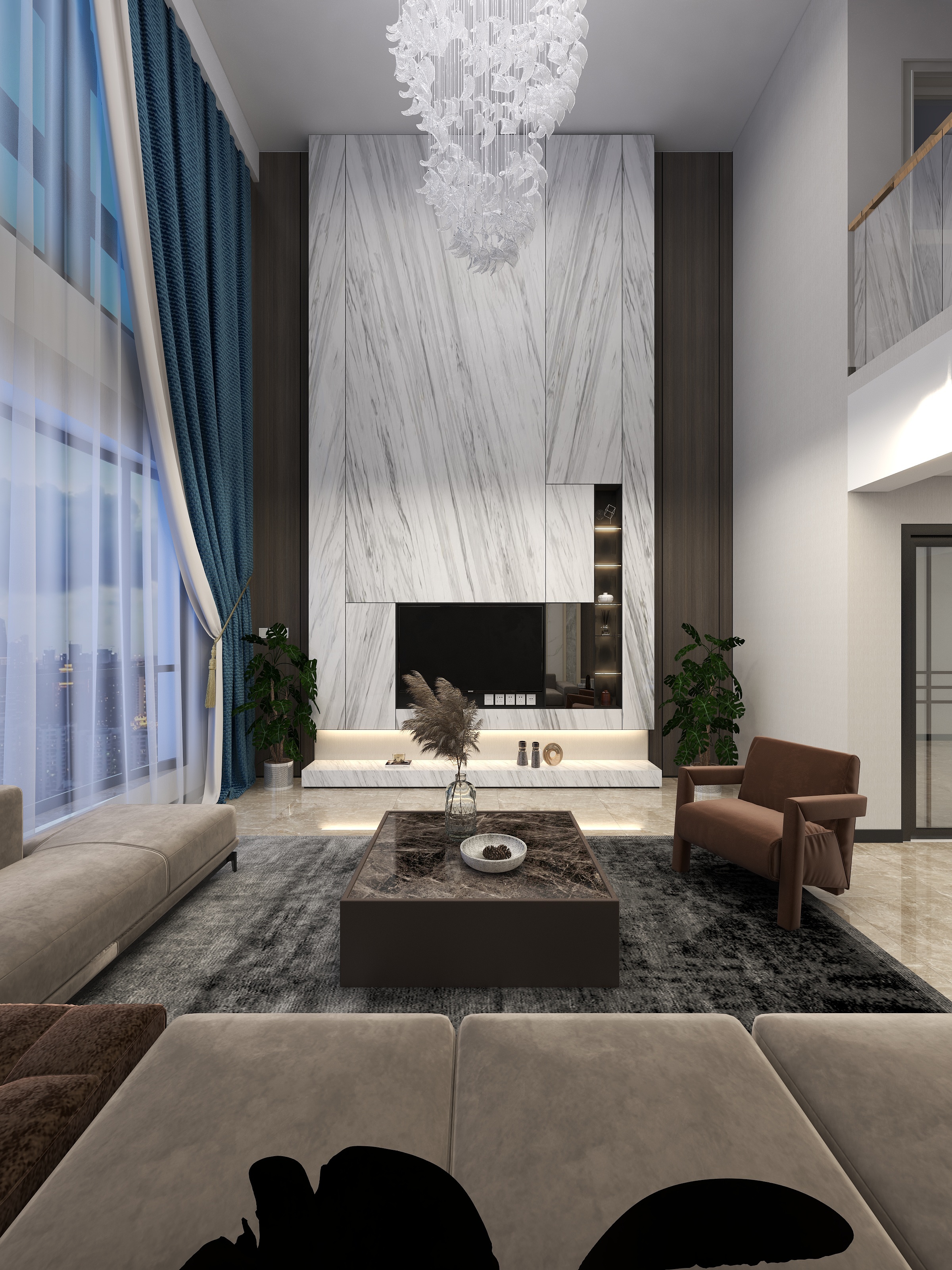 ZBOM-高端定制-泓辰-现代极简风别墅设计-装修设计方案