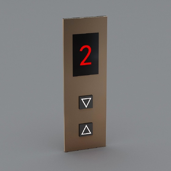 Modern elevator button key 2nd floor