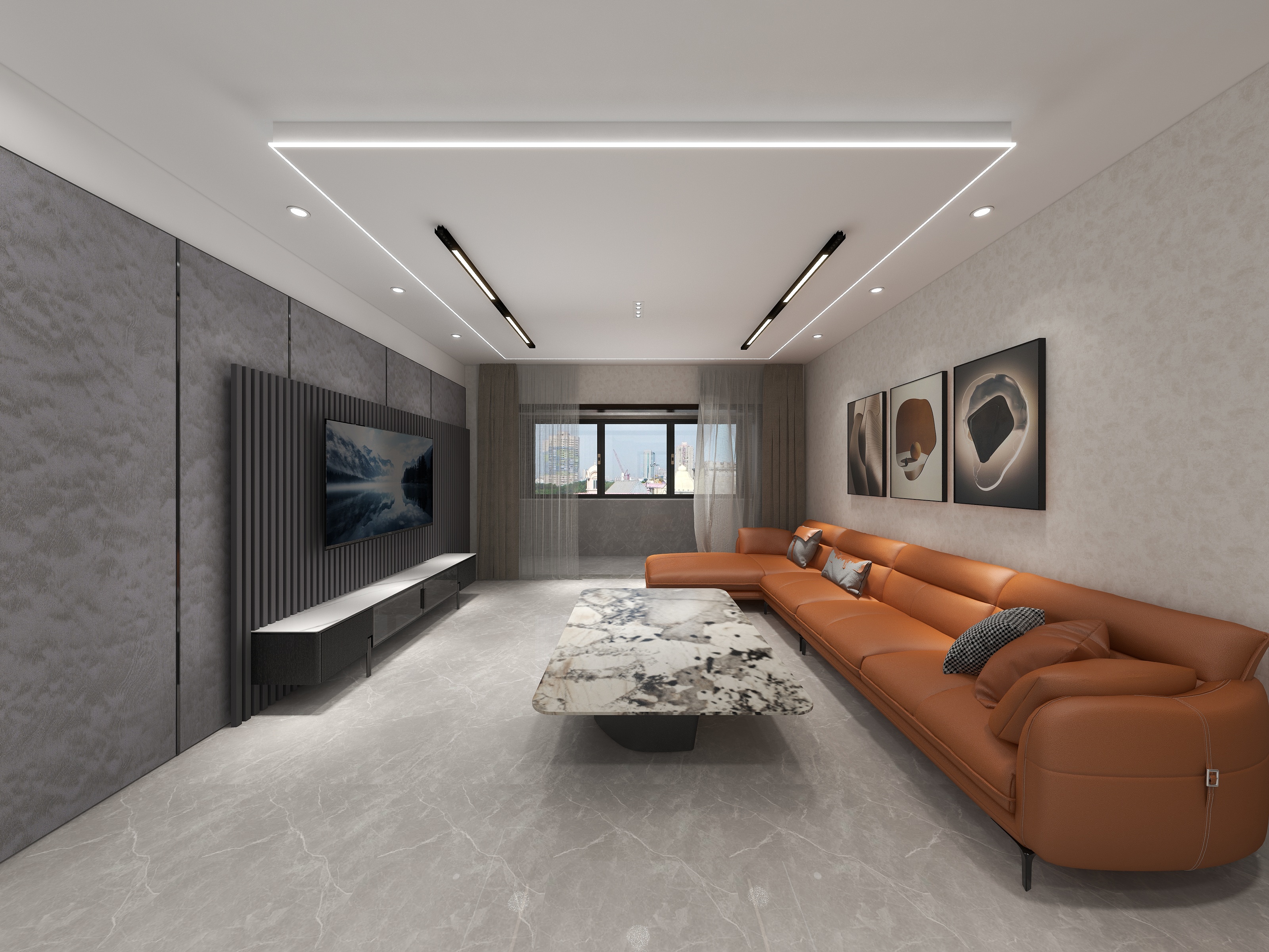 王璐-平城府145.65-黄皮沙发-装修设计方案