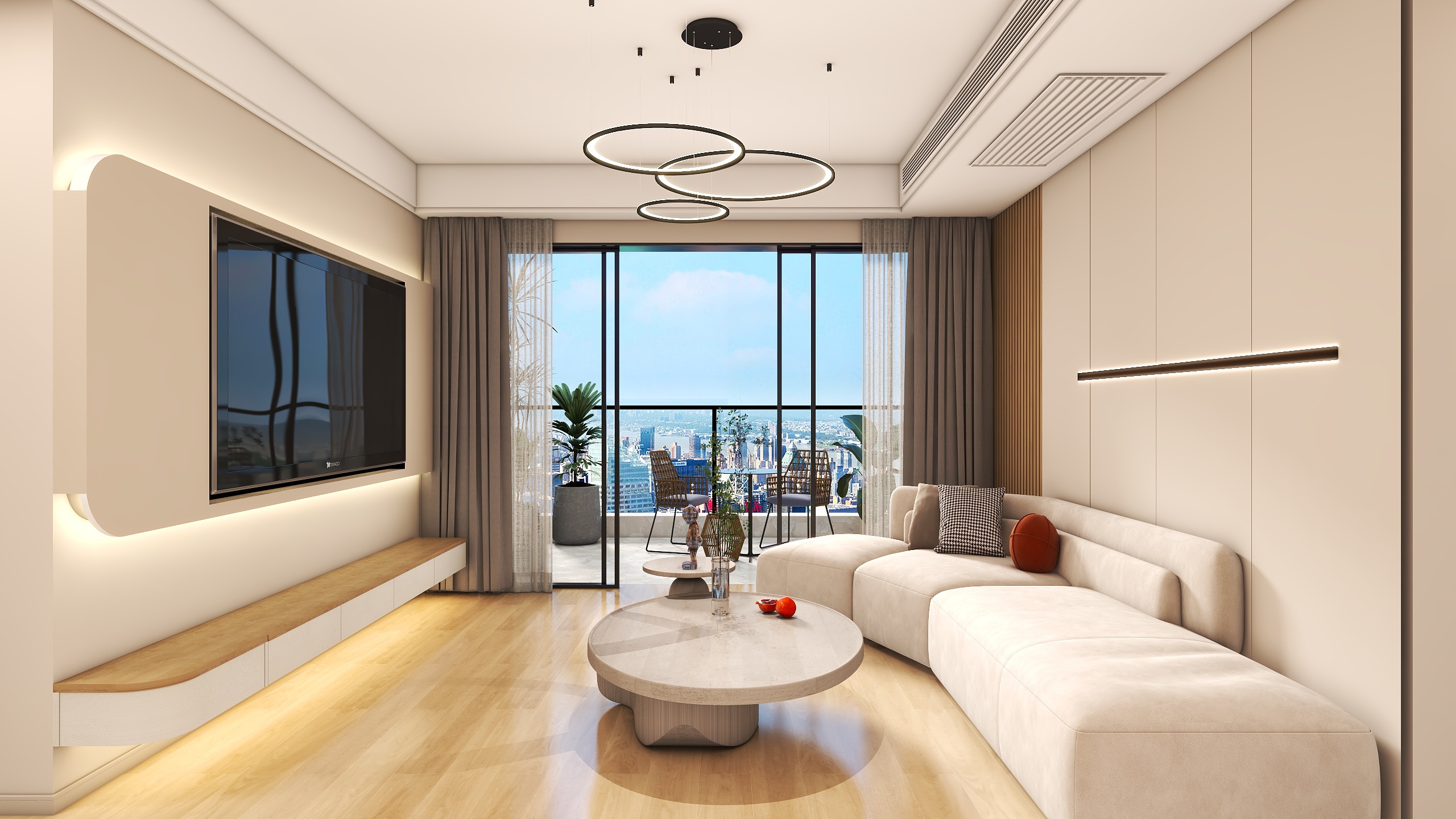 郭涛-原木现代清新风四室装修效果图