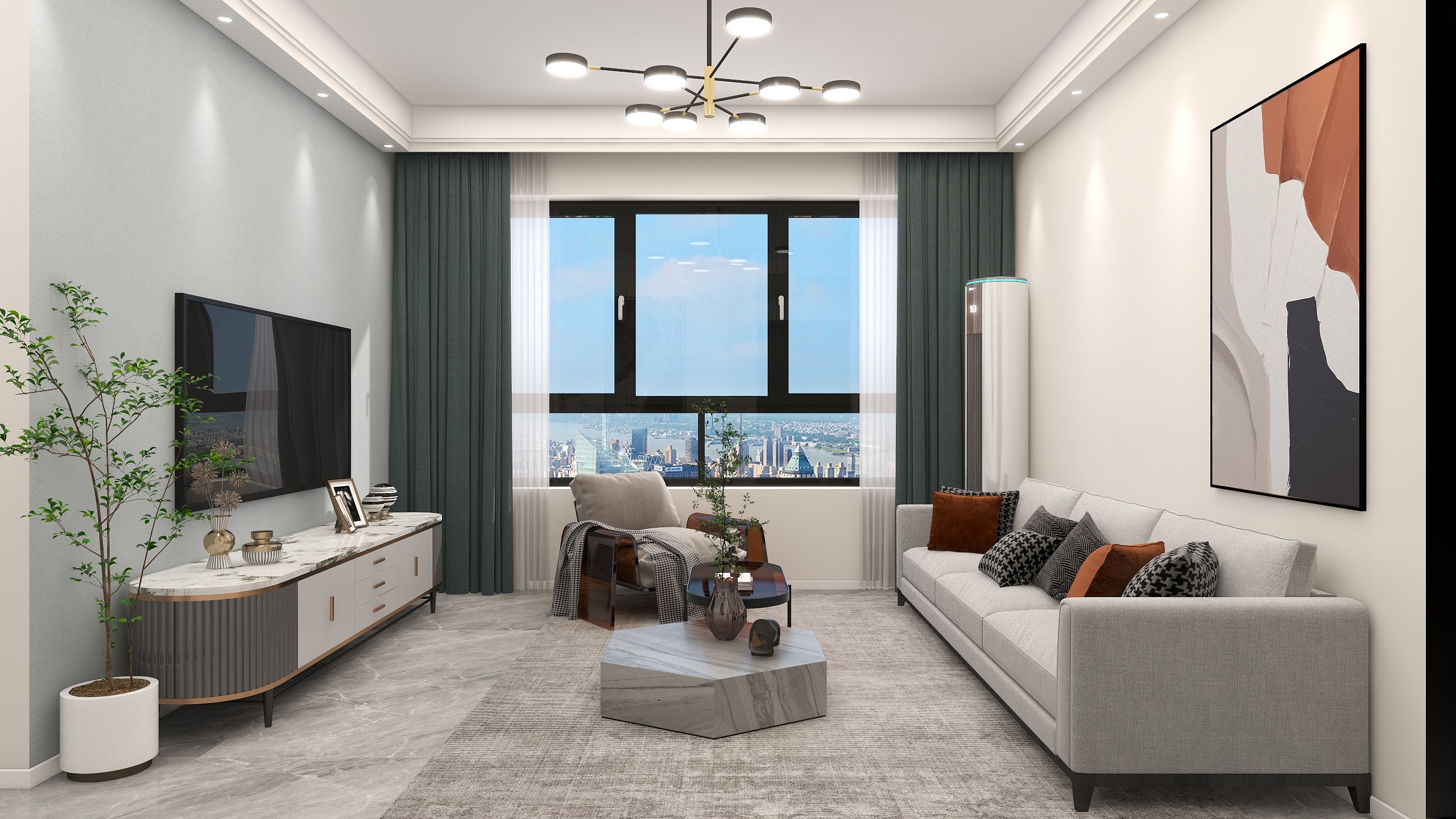 无敌的佐菲倒下了-简欧80㎡2室装修效果图