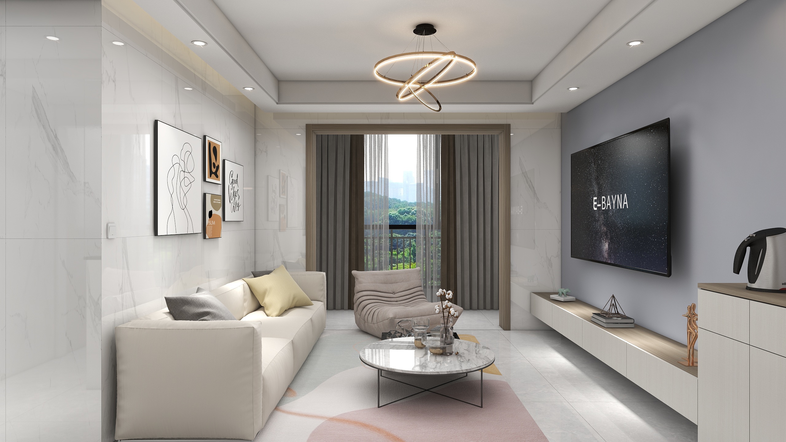 吴新俊-文华印象现代三居室装修效果图