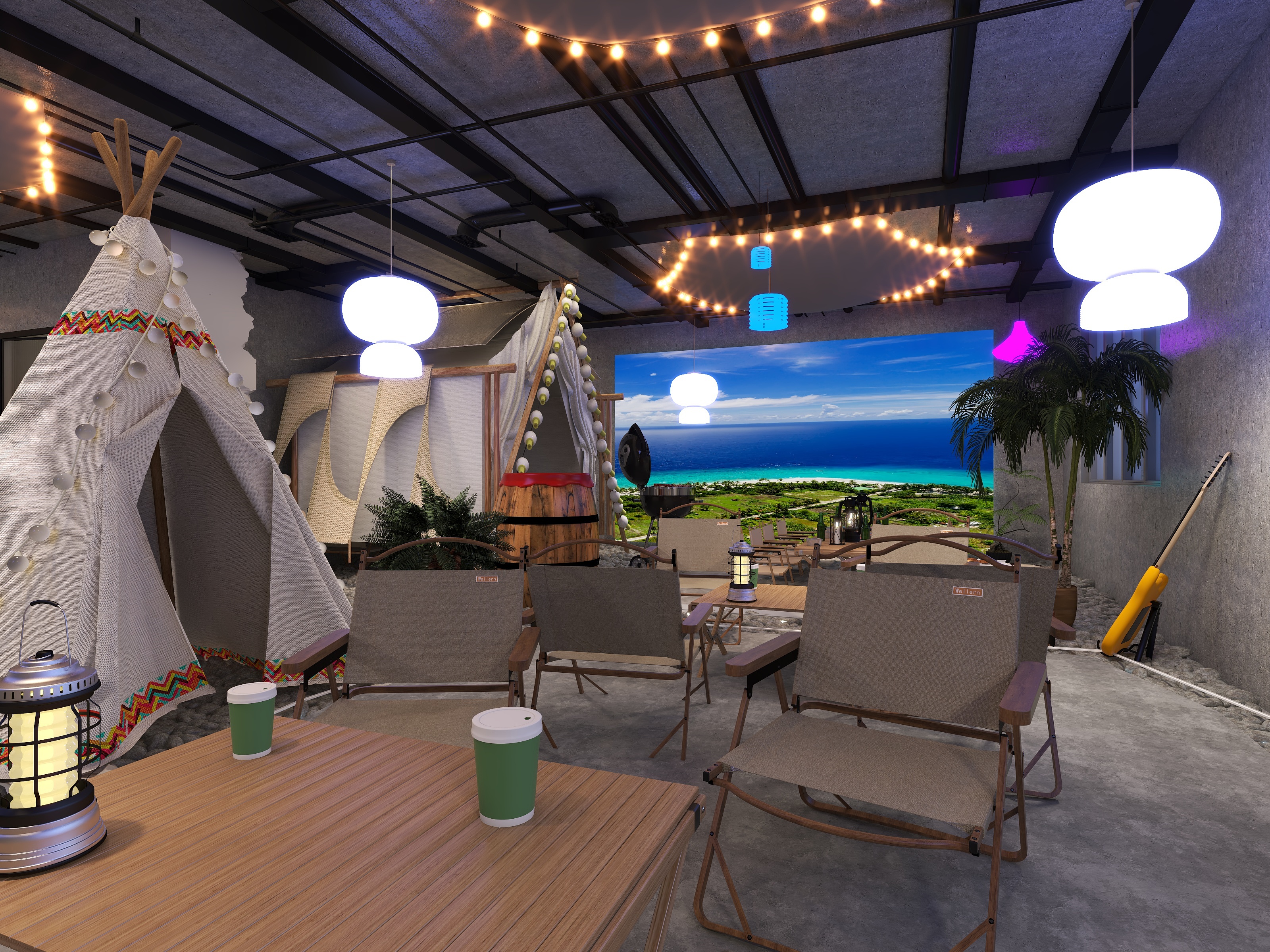 鄭國勝-露营风烧烤店-装修设计方案