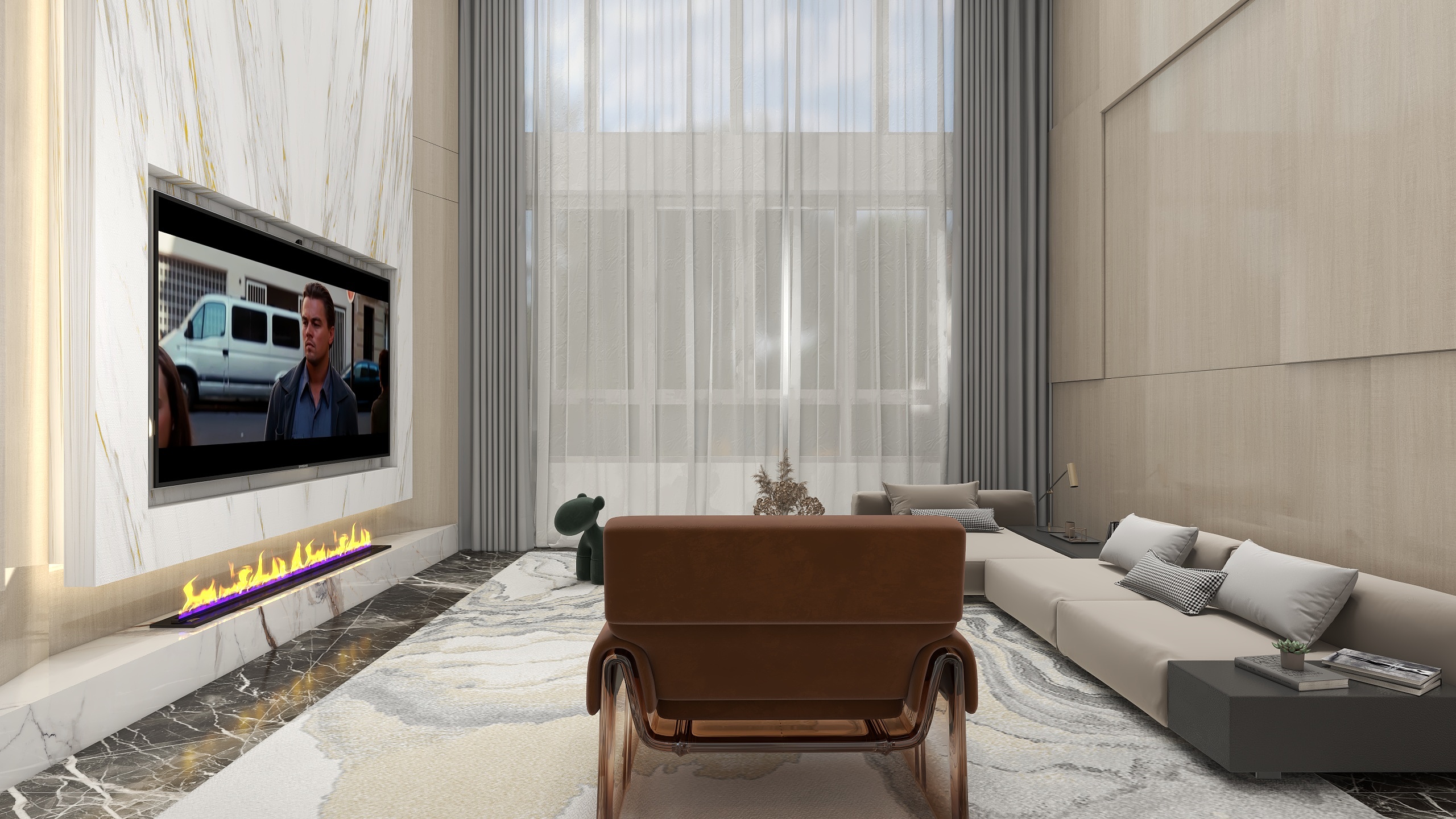 张岩-万山华府176㎡4室装修效果图