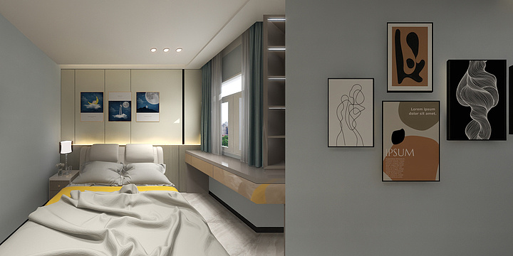 乐凡设计L3-丽达华府88简约无主灯-装修设计方案