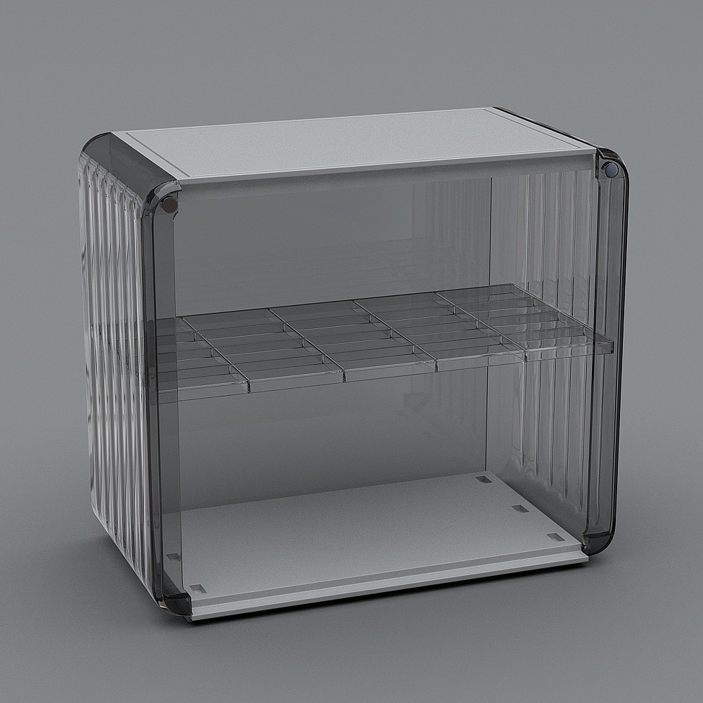 Modernes 2-stöckiges Lagerregal aus warmweißem und transparentem Acryl, verstellbares Regal La