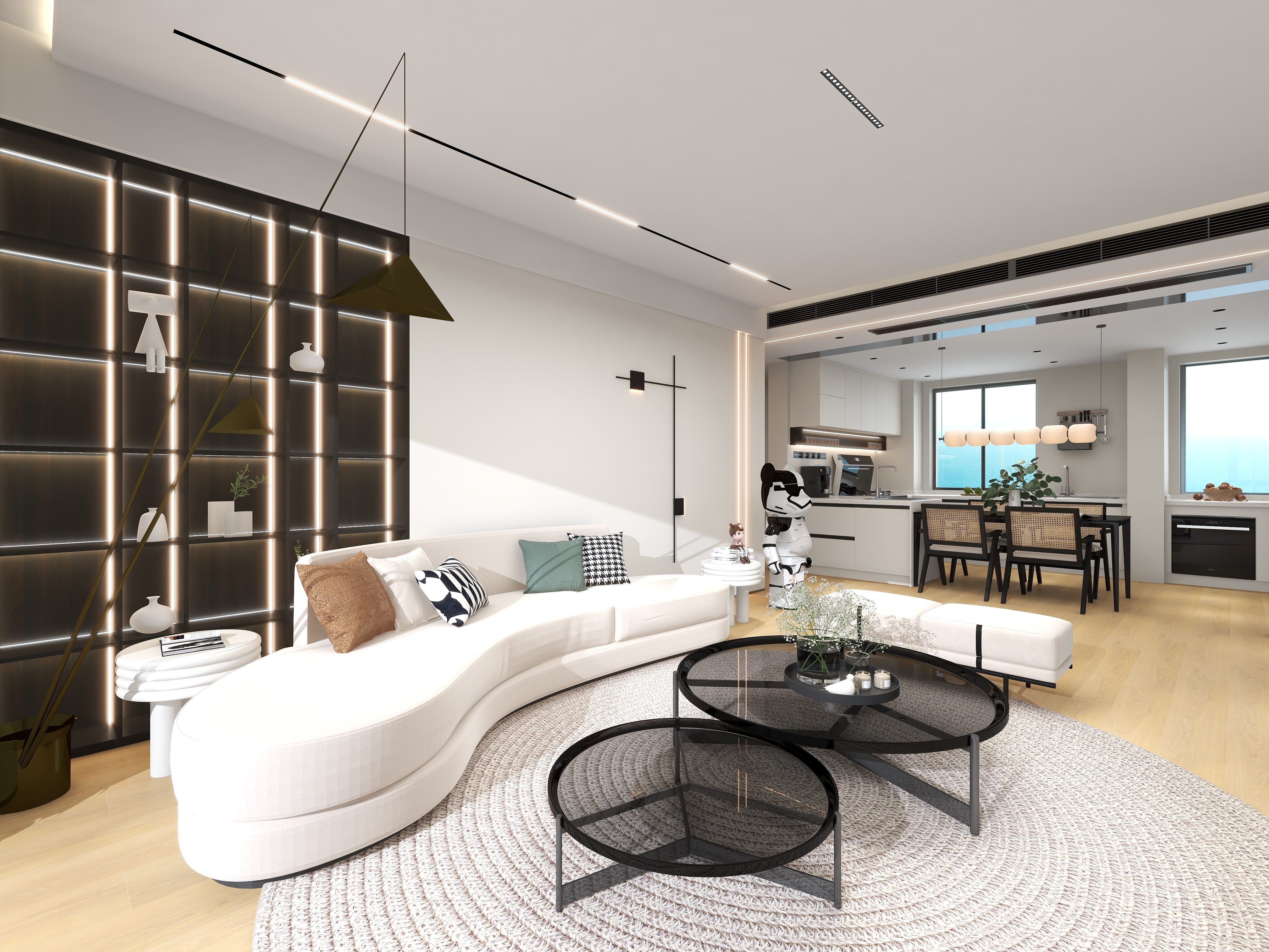 陈辉-心海上城-113平方现代简约三居装修效果图