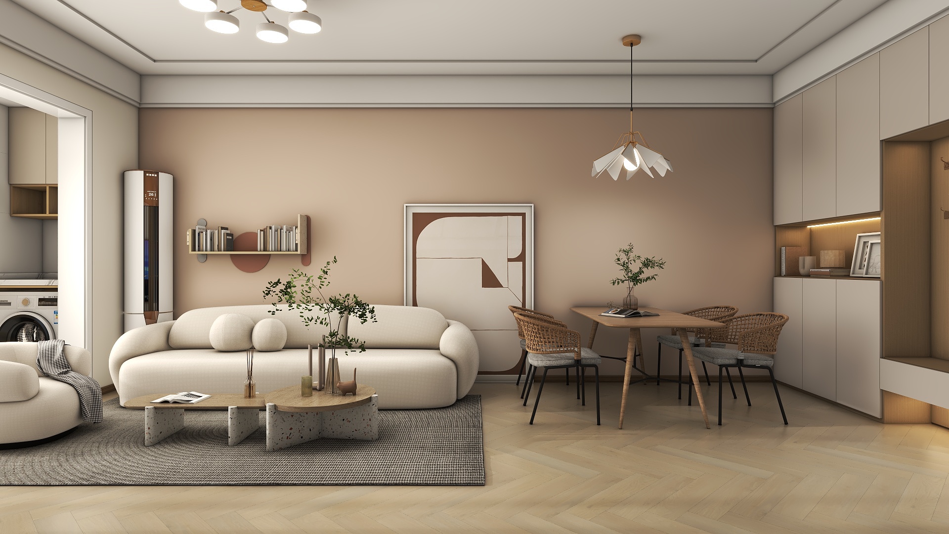 VR一效果图-德信海德公园83.00㎡A2’3室2厅1卫1厨装修效果图