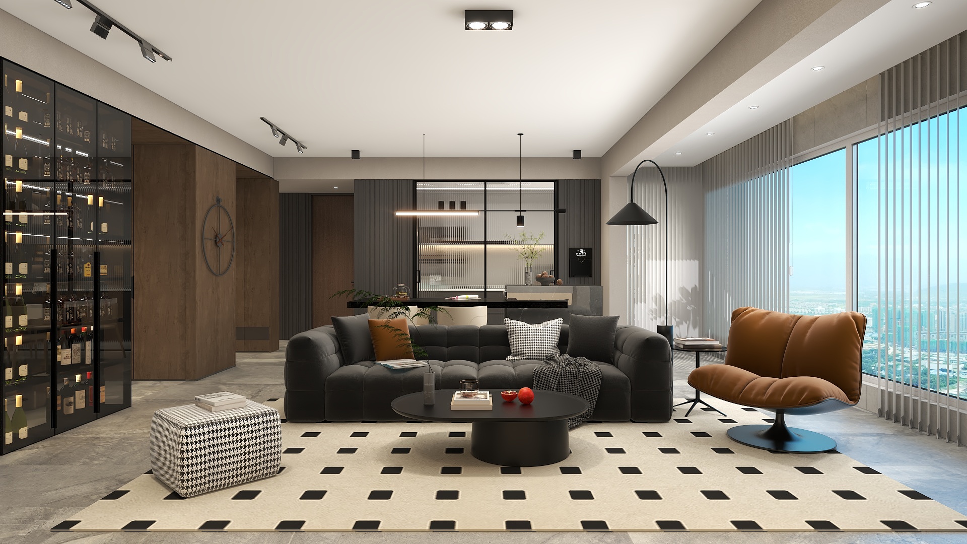 朱晨希-【现代意式】世贸云江月四居室125㎡全案设计装修效果图