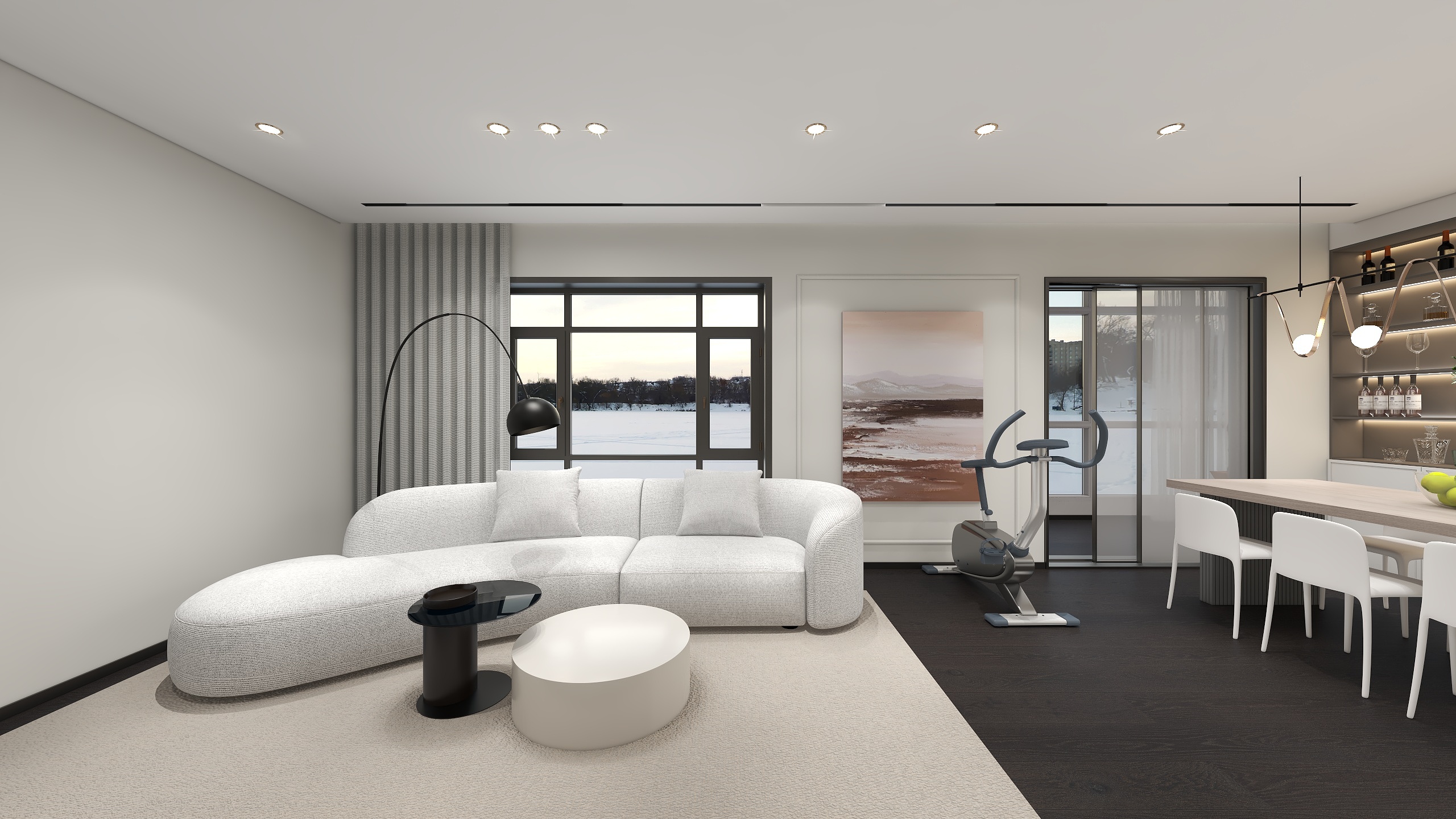 住宅设计原创-望京西园现代简约83㎡1室-装修设计方案