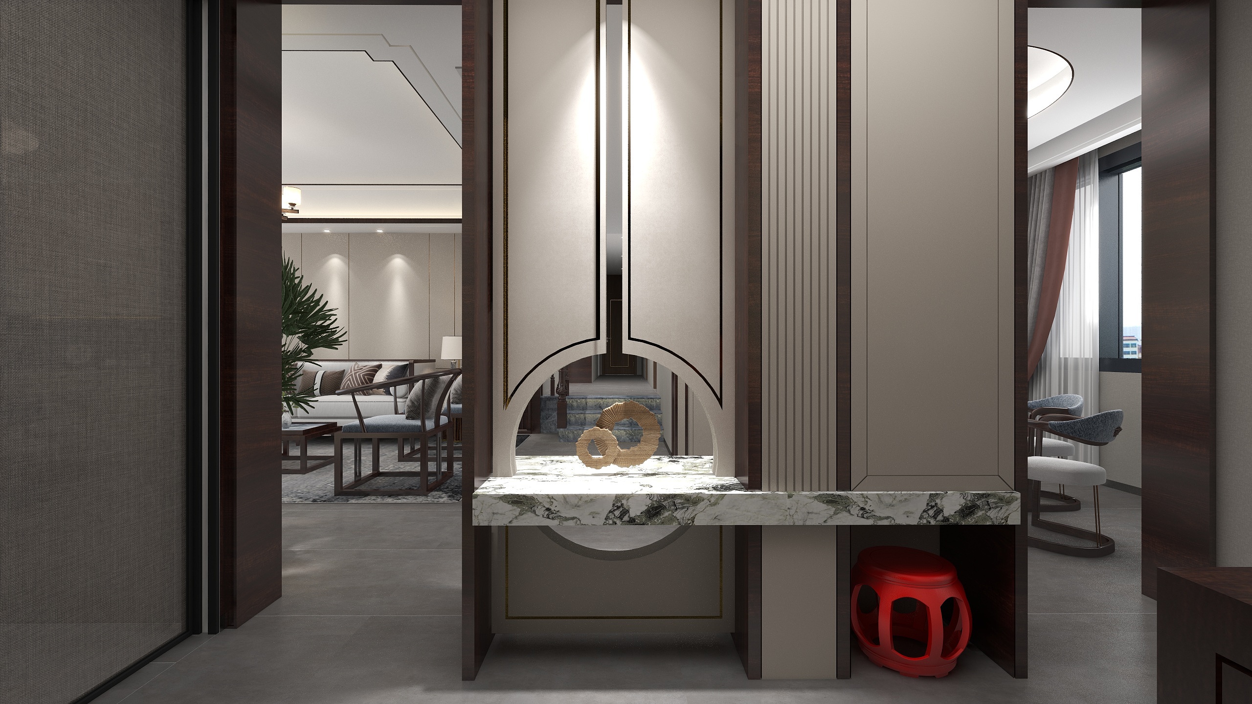 晏3D-移动202㎡5室装修效果图