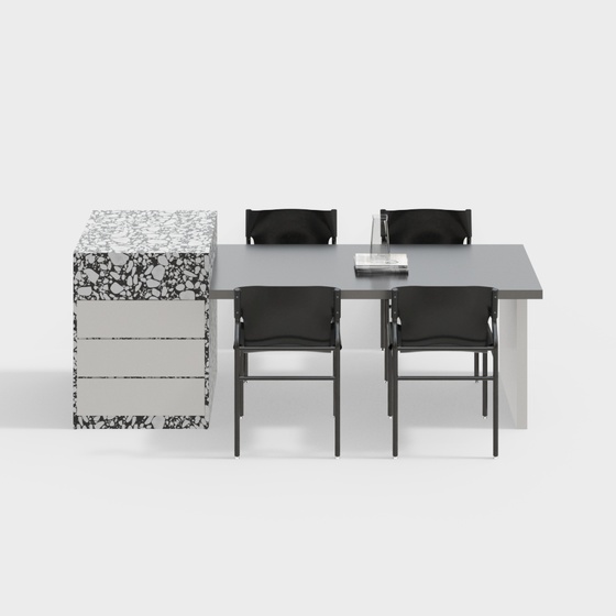 GLAS ITALIA modern island dining table and chairs