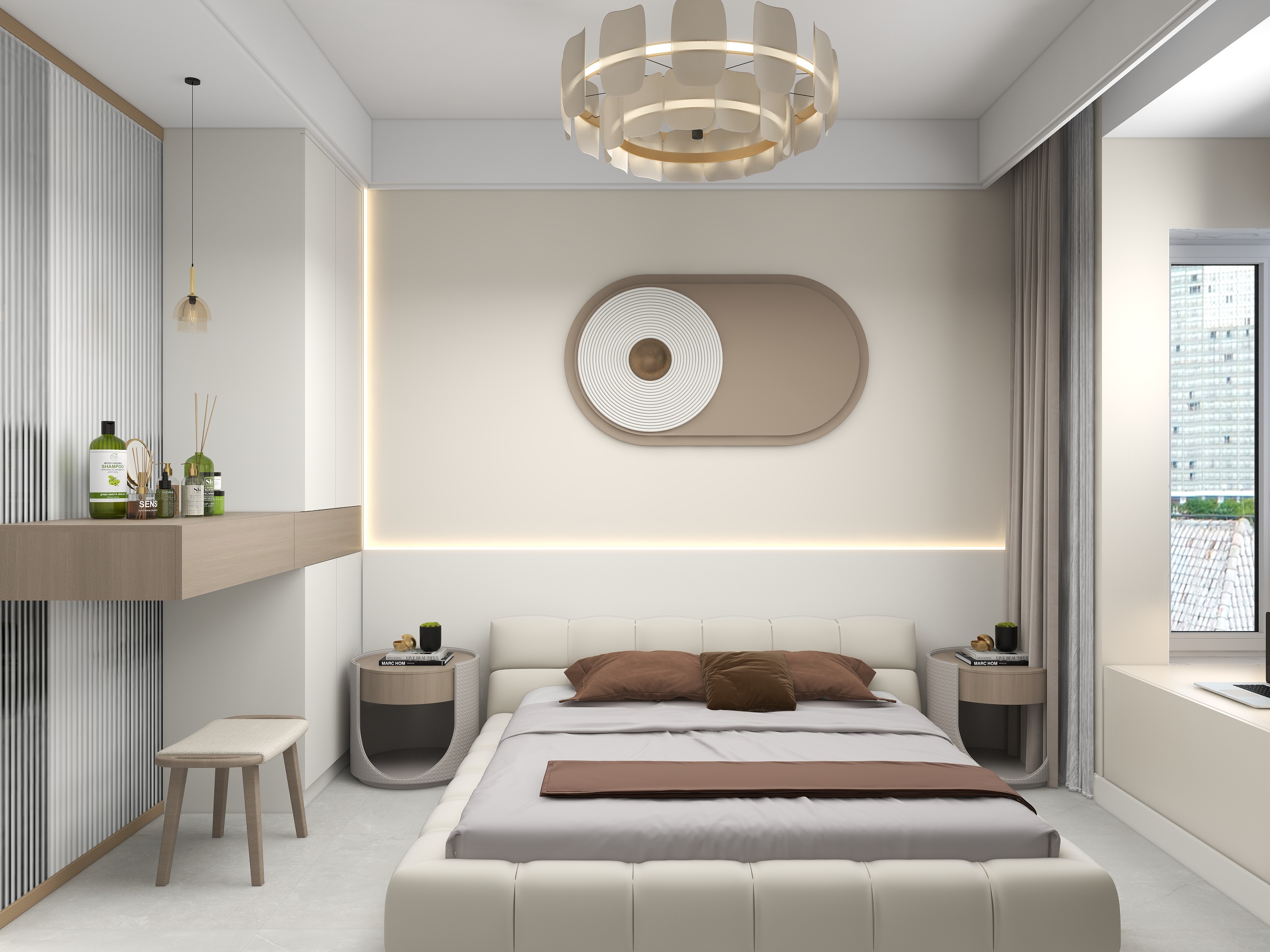 默言效果图-原木奶油风装修效果图