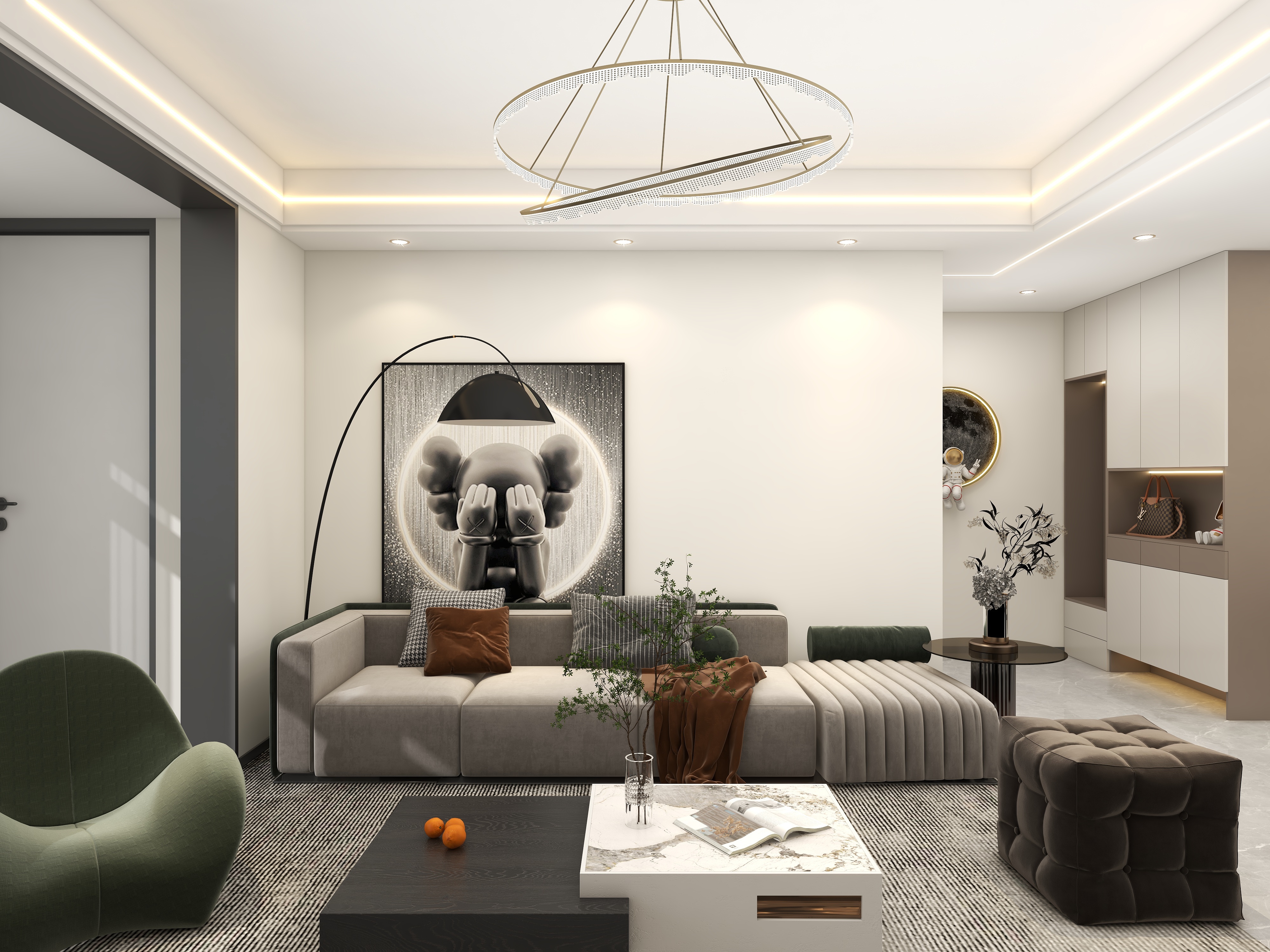 吴爽-现代简约风格四室设计装修效果图