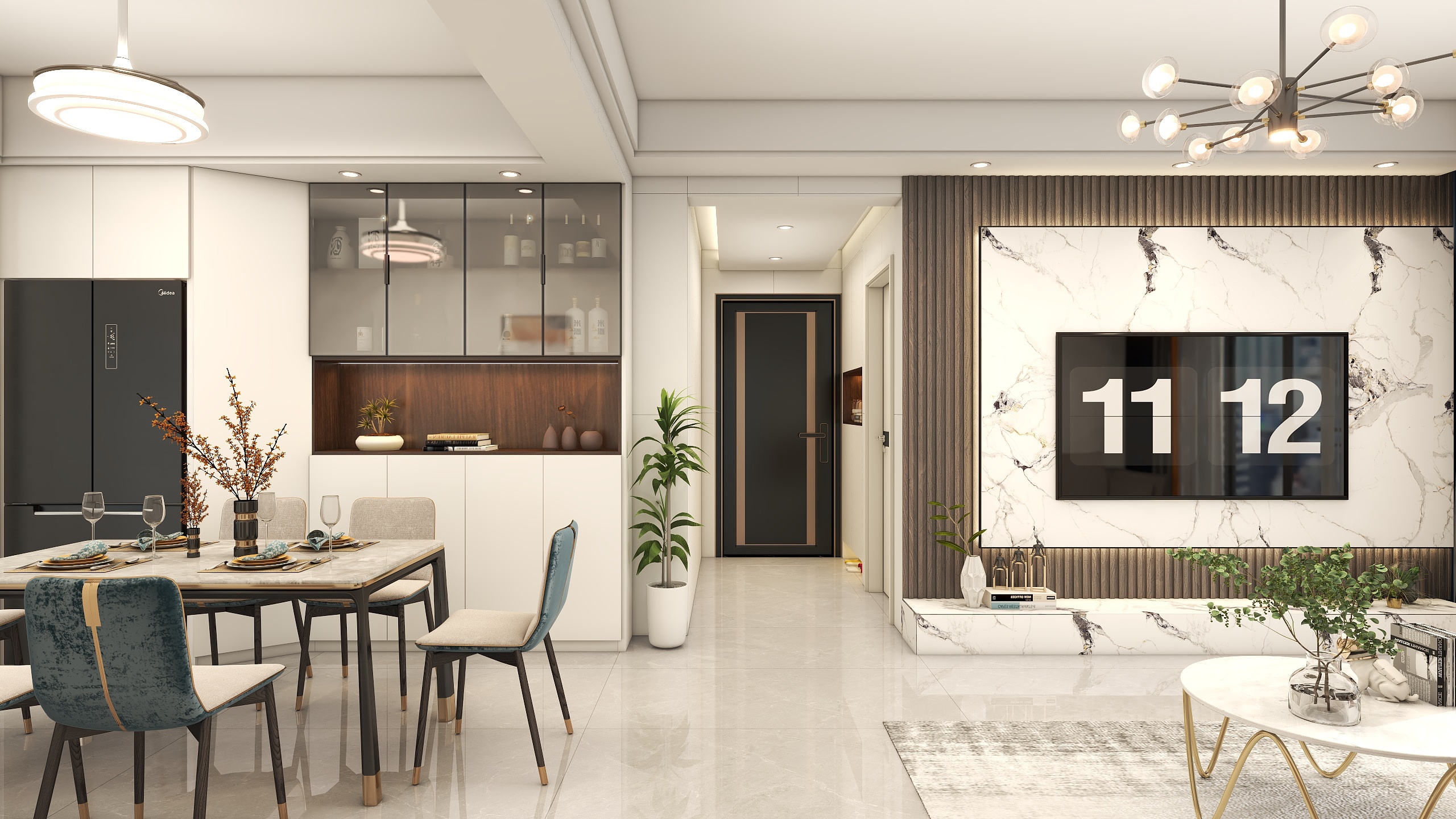 设计师丨陳工-东骏广场现代轻奢115㎡3室-装修设计方案