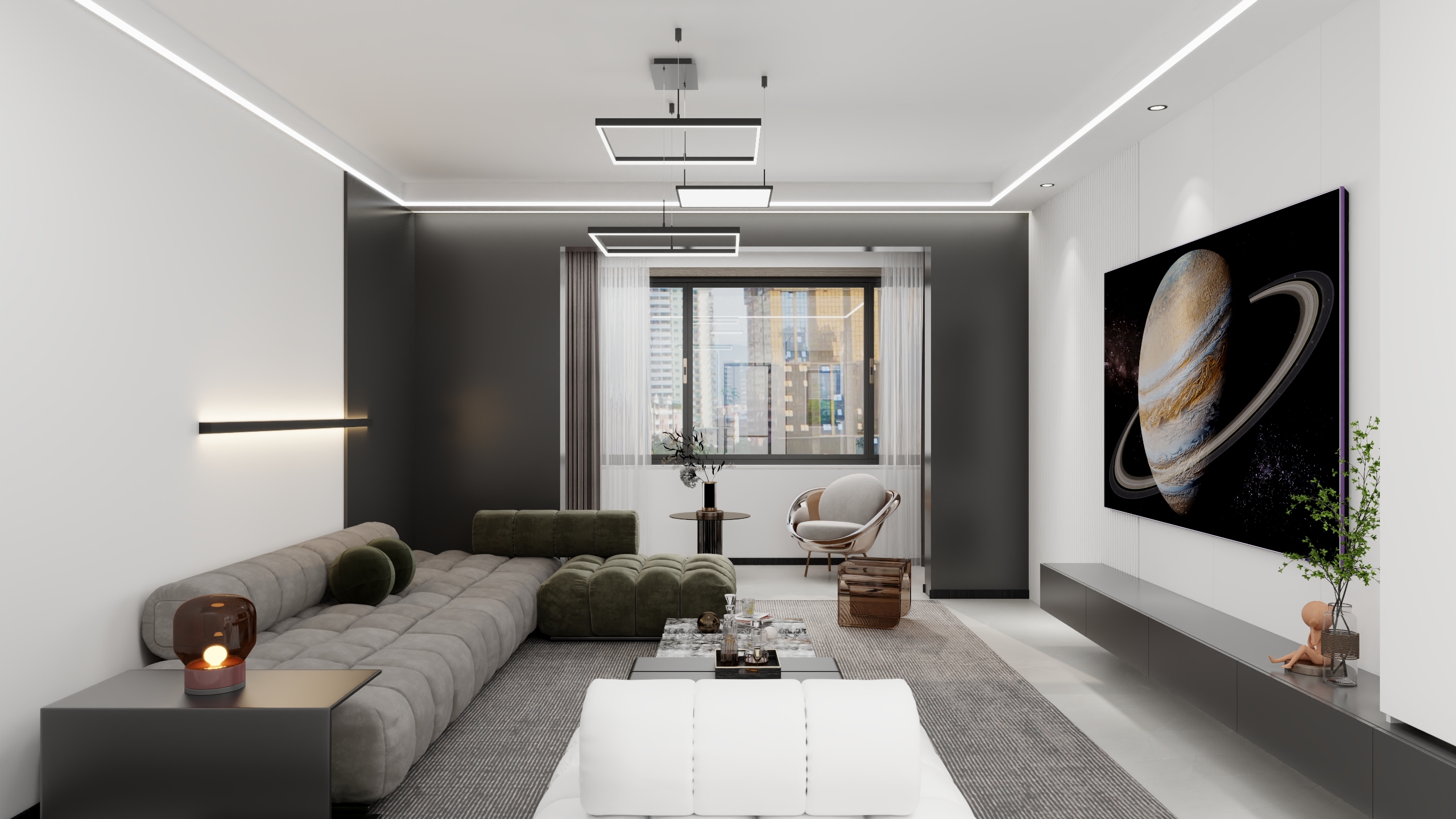 YM_空间-北安绿海家园-现代-装修设计方案